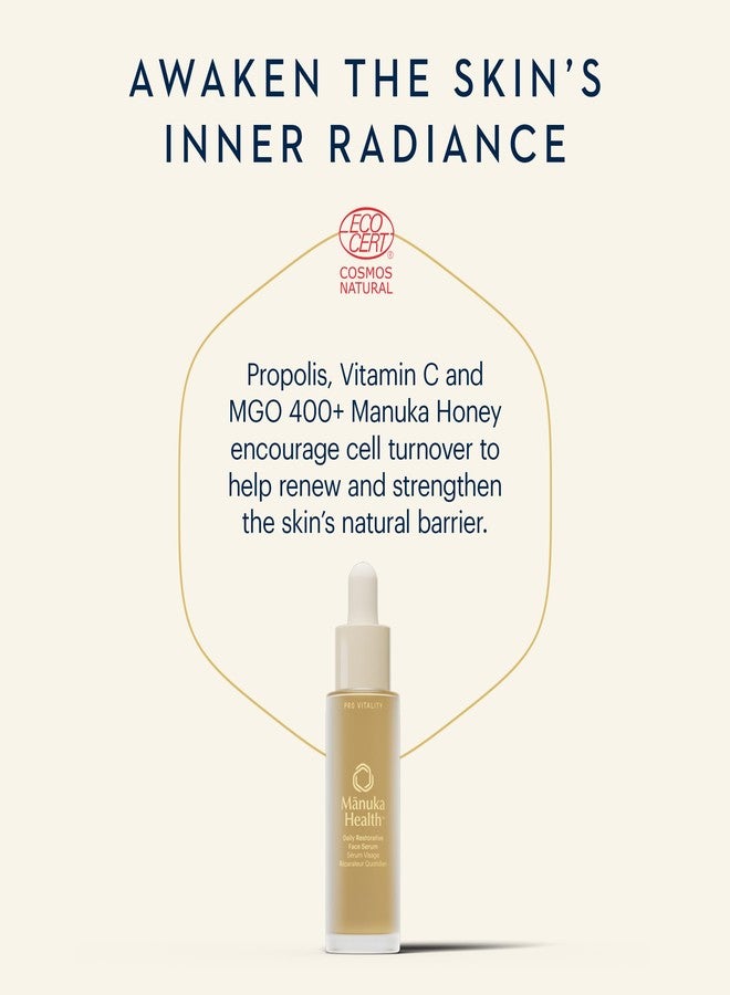 Manuka Health Daily Restorative Face Serum with Vitamin C, Manuka Honey & Propolis –30 ml / 1.01 oz – Clinically Proven Brightening Serum with Hyaluronic Acid Improves Radiance & Skin Health - Image 3